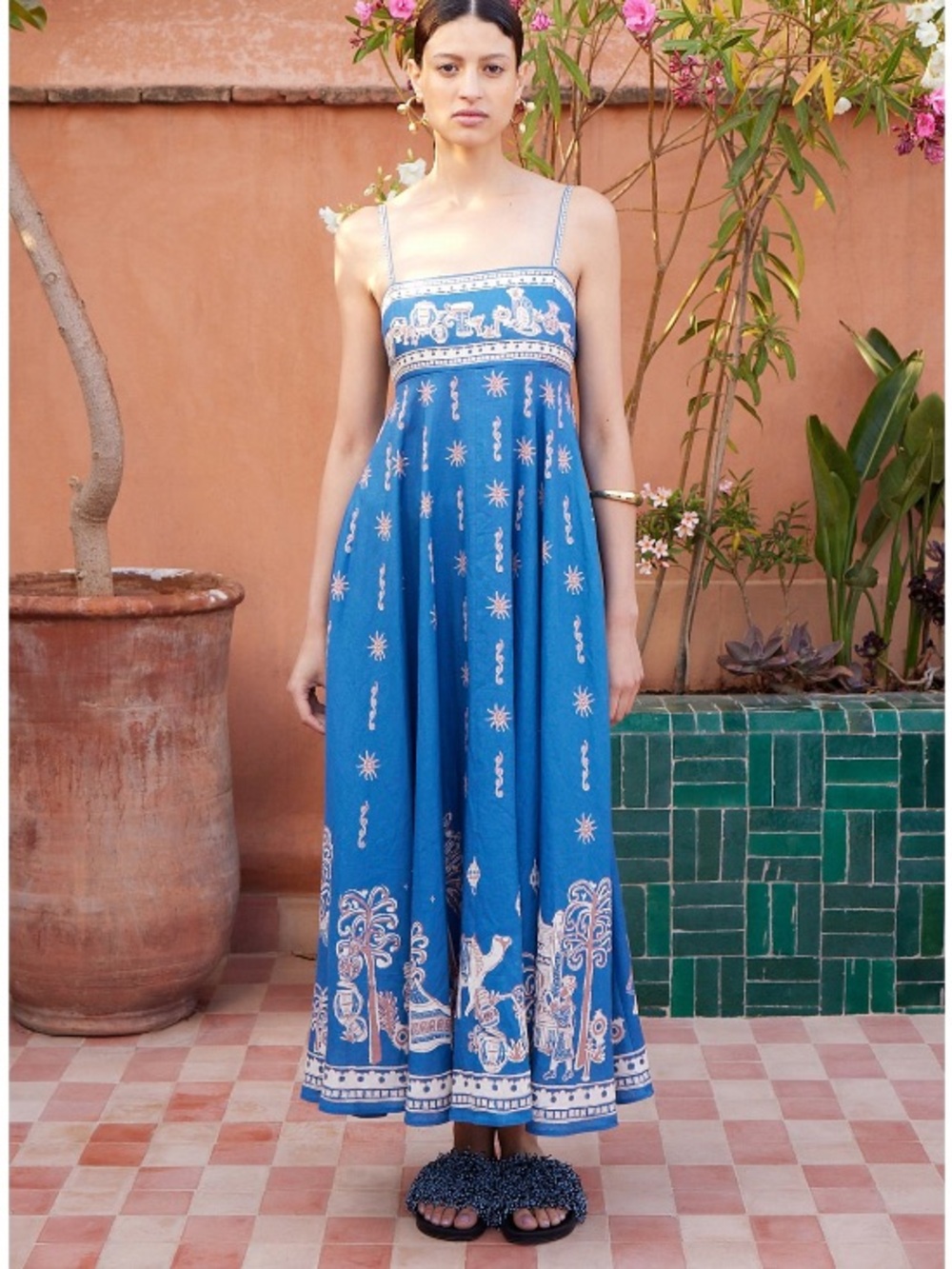 Alemais Linen Acacia Sundress Blue, US2